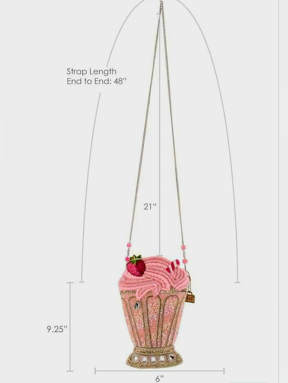 Shake It Up" Strawberry Milkshake Crossbody Handbag Came Out In The Year 2020 - Picture 4 of 16